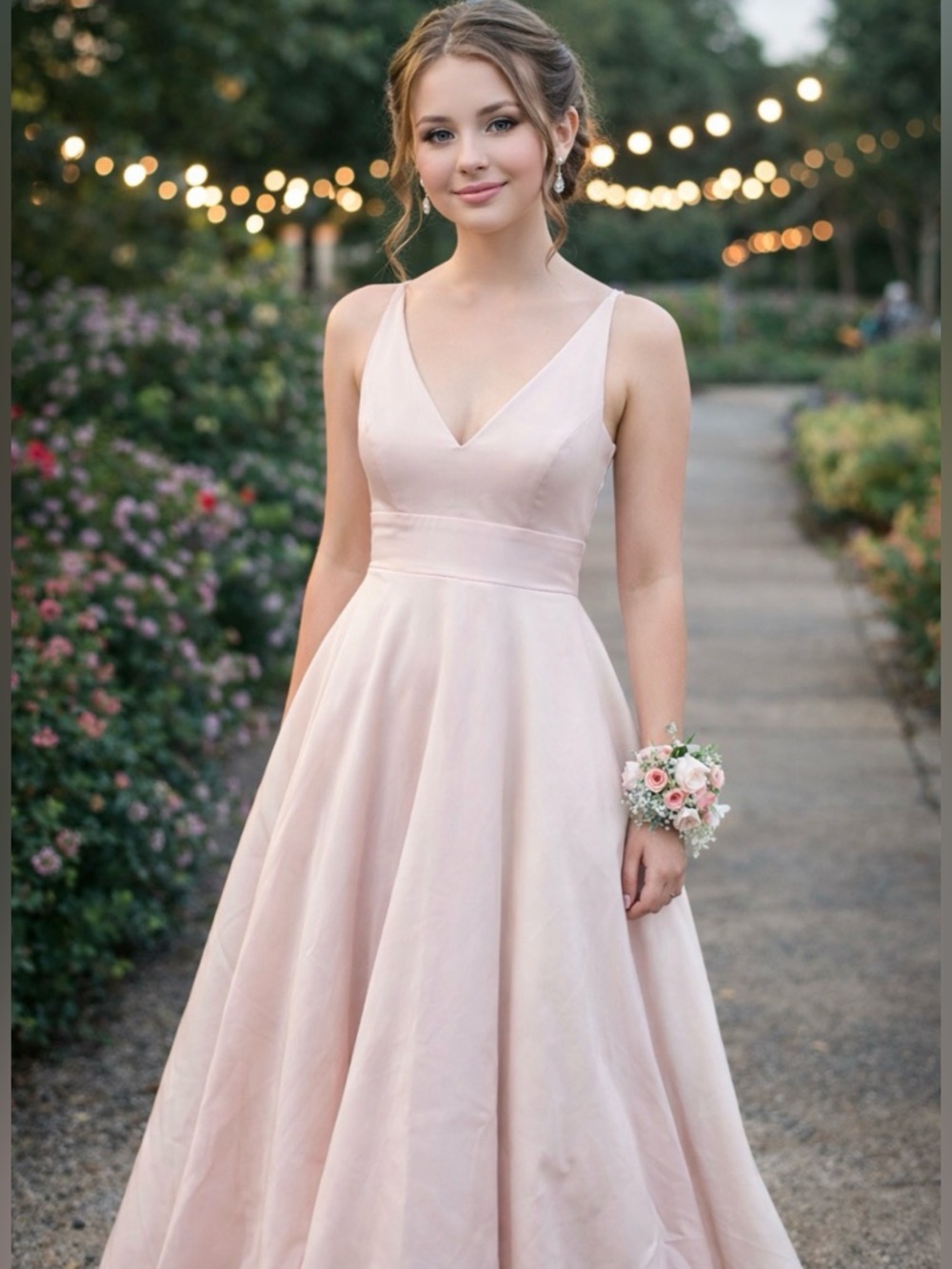 Forever 21 Light Pink Maxi Dress, Small